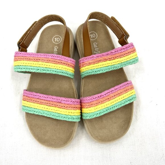 Cat & Jack Rainbow Strap Sandals Toddler Size 10 - Picture 1 of 2